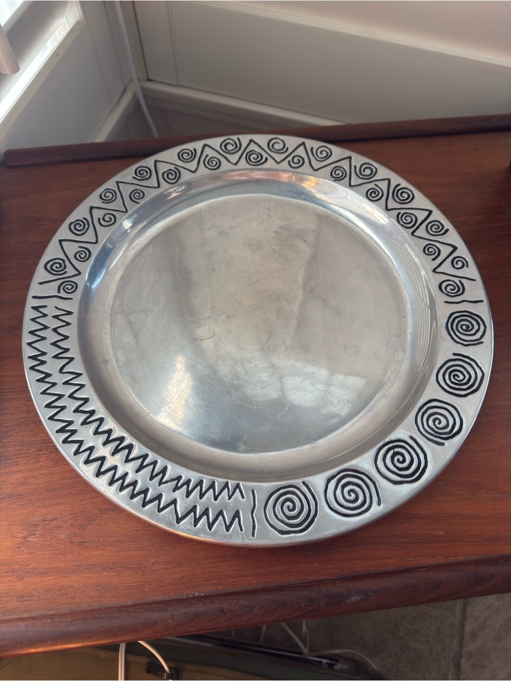 Winton Armetale 14 " Round Reggae pattern Platter